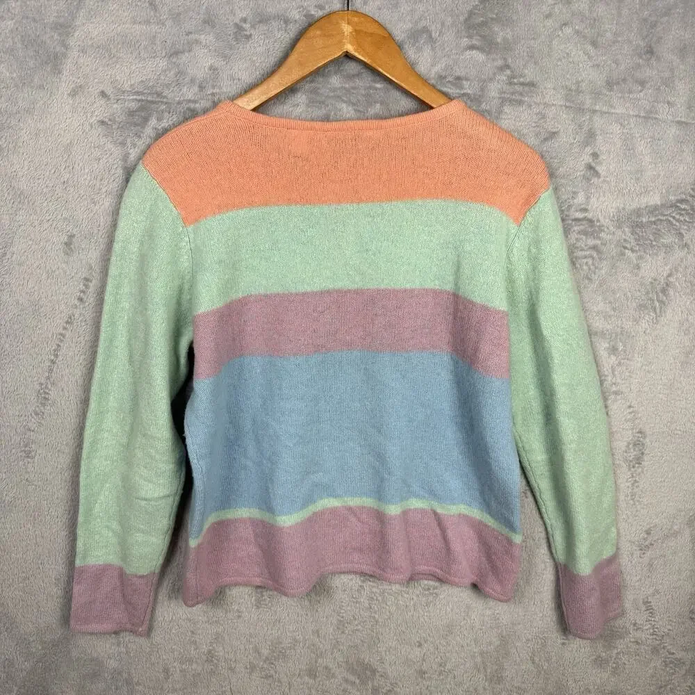 Crazy Horse By‎ Liz Claiborne Women’s Sweater L Y2K Lambs Wool Color Block